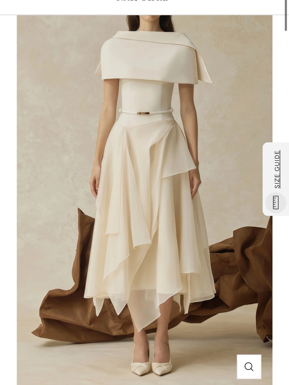 Ivory Draped Midi Skirt — Feminine Layered Silhouette